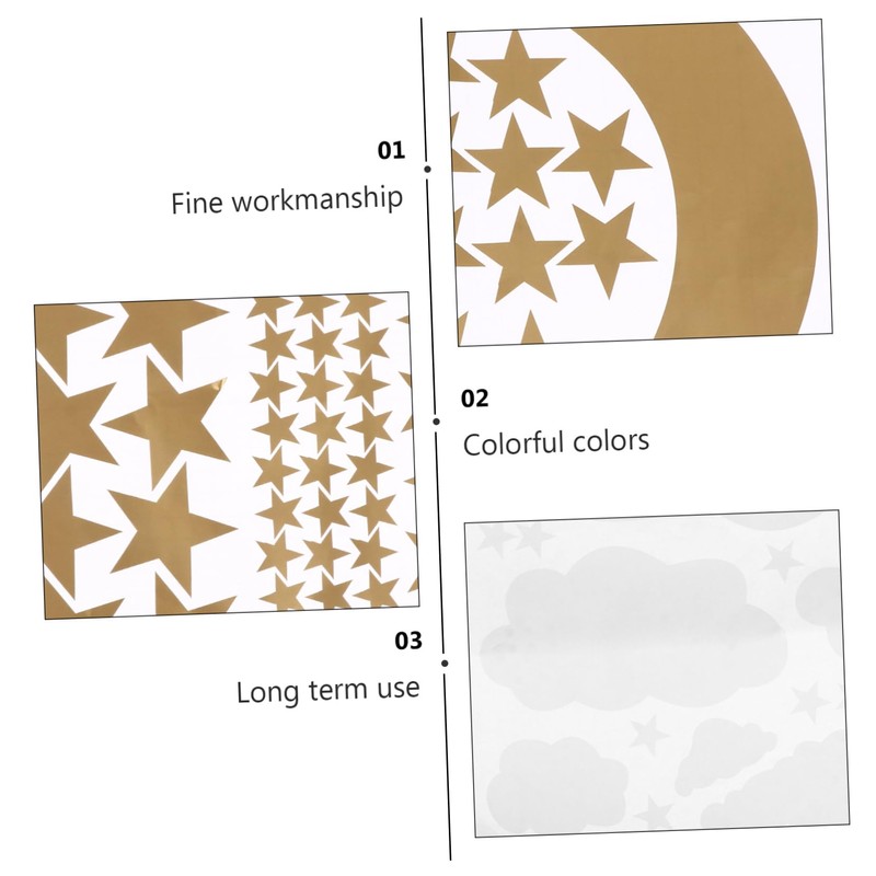 Mipcase 3sheets Removable PVC Decals Clouds Sky Wall Decals for