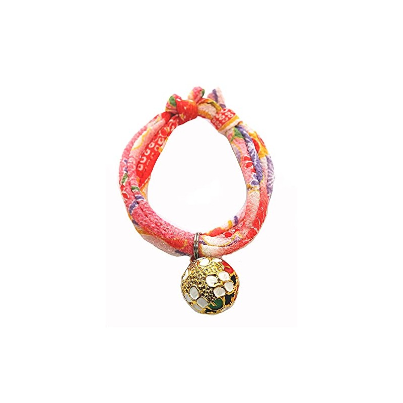 [Collar Treatment] Cat Collar, Cat Bell, Charm (4 Leaf Peach,