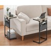 Vagusicc C Shaped End Table with Charging Station, 28" Tall
