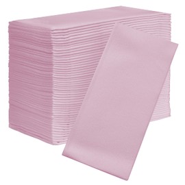 AMERICAN HOMESTEAD Paper Napkins - Pink Disposable Linen-Like Dinner Napkins - Restaurant-Quality Table Serviettes for Weddings, Parties, and Events - 15.75" x 15.75" - 50 Count