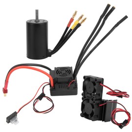 Waterproof 3660 3800KV Brushless Motor 80A Brushless ESC Heatsink Combo Set for 1/8 RC Car
