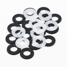 CCeCCe 100 Pack M6 Nylon Washer Gasket OD 12mm / ID 6MM / 3mm Thickness Thicker Washers for Drum #12 Mounting Screw Drum Lugs Tension Rod Rack Equipment (50 White + 50 Black)
