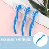 UPIQNG 3Pcs Denture Toothbrush Double Heads Denture Brush Portable Denture