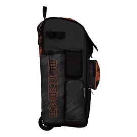 Boombah Rolling Superpack 2.0 Scratch Baseball/Softball Gear Bag - 23-1/2" x 13-1/2" x 9-1/2" - Black/Orange - Telescopic Handle - Holds 4 Bats - Wheeled Version