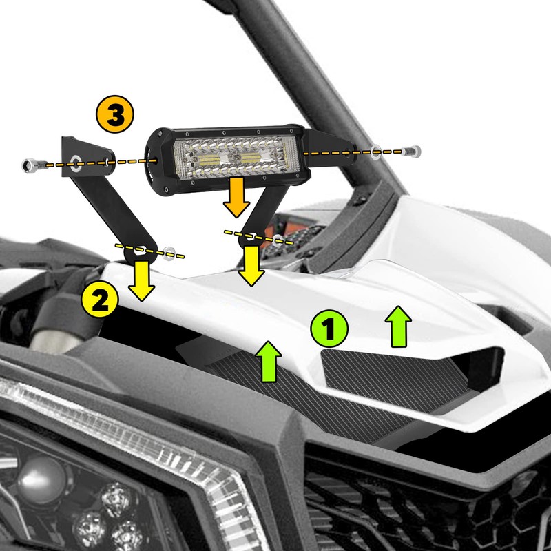 Wsays X3 Shock Tower 10" LED Light Bar Mount Compatible