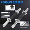 Threaded Dumbbell Rubber/Chrome Handles, Adjustable Dumbbell Bar Handles for Gym