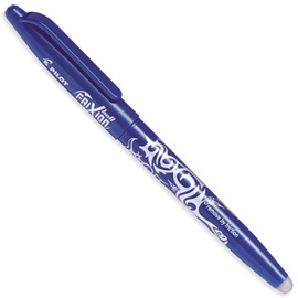 Pilot Frixion Heat/Friction Erasable Rollerball Pen FR7 - Medium Line 0.7mm Tip Nib - Pillow Pack of 1 Pen + 3 Refills (Blue)