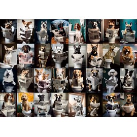 Funny Dogs Puzzles 1000 Piece for Adults, Animal Jigsaw Puzzles 1000 Pieces, Puppy Puzzle Prank Puzzle Dog as Home Party Decorations