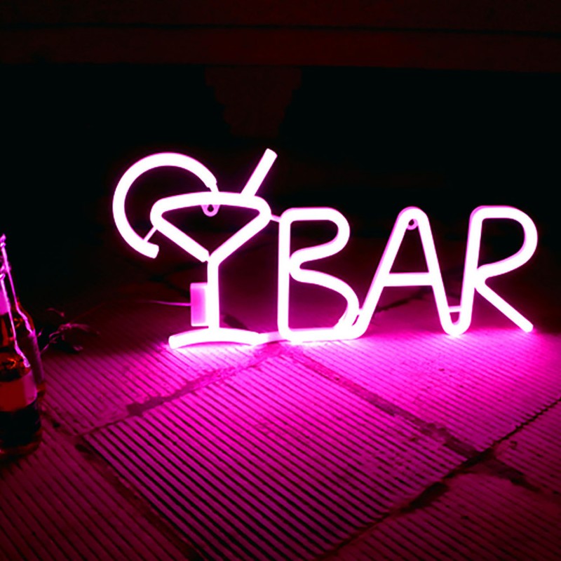 BAR Letters Shaped LED Neon Light Shop Signs Light for