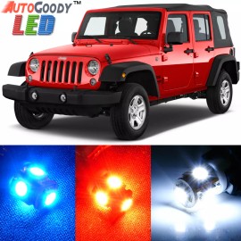 Dome, Map Reading, Courtesy Door Step Lights 8 x Premium Xenon White LED Lights Interior Package Upgrade for Jeep Wrangler