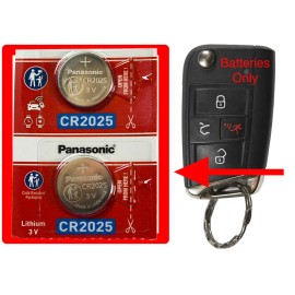 Panasonic Volkswagen Golf MK7 2015–2021 Battery 2-pack Panasonic CR2025 for Remote Key FOB