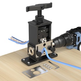 YehgoMade Adjustable Wire Stripper Machine Upgraded Drill-powered Stripper Automatically Strips #18 AWG to 250 MCM Cables. Features Tool-free Adjustment for Easy, Efficient Operation
