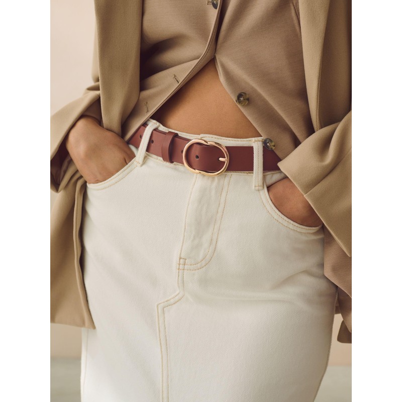 NEXT Regular Fit Polyurethane Belt, Tan Brown, L