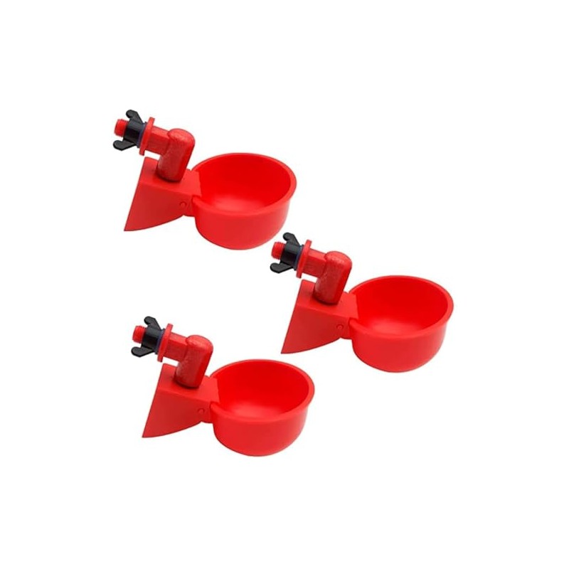 3Pcs Automatic Poultry Waterer 3/8 Inch Thread Filling Waterer Cups