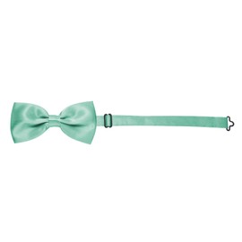 MASADA Men's Bow Tie, Shiny and Infinitely Adjustable, Handmade with Hook Closure, 12 x 6 cm, 100% Polyester, mint