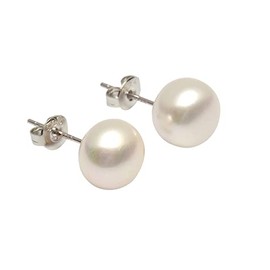 Huge Tomato 6,8,10mm Freshwater Pearl Stud Earrings Real Pearl Stud 4 Colors Available