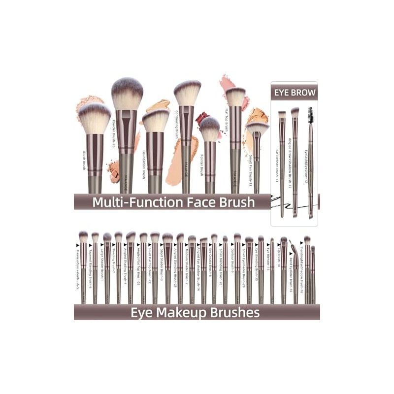 MAANGE Brochas de Maquillaje 51 Piece Set de Brochas para