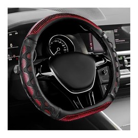 Sun Walker - Funda para volante de coche, protector de volante 3D en forma de D de 15 pulgadas, con forro antideslizante, protector de rueda de agarre