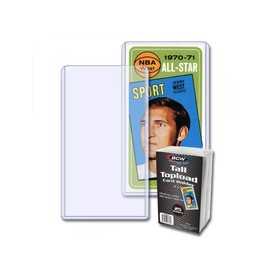 BCW Tall Card Topload Holders – 25 Pack | Premium Top Loaders for Sports Trading Cards | Fits Tall Basketball, Football, Widevision Cards | Clear Rigid Toploader Card Protectors