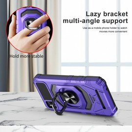 for Cloud Mobile Stratus C7 Case with 1 Pack Screen Protector,Dual Layer Hybrid Heavy Duty Defender Protection,Sleek Rugged Reinforced Cushion Corner Kickstand Shockproof Bumper Cover Purple