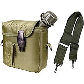 Mil-Tec US Field Bottle 2QT with Case U.Strap Olive