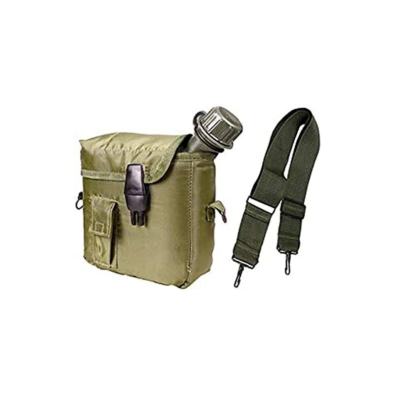 Mil-Tec US Field Bottle 2QT with Case U.Strap Olive