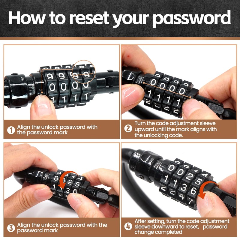 GARMOLY Combination Padlock, Combination Lock 4 Digit, Waterproof C-Shaped Combination