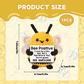 A Positive Crochet Animal, Positive Gifts, Emotional Support Crochet, Bee Gifts For Women, Positive Crochet Bees, For Rooms, Offices, Living Rooms, Flower Arrangements, Gift Baskets