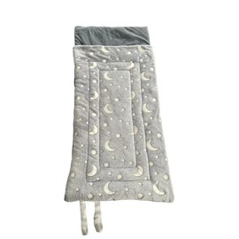Kids Sleeping Bag - Moon and Star Glow in The Dark Boys and Girls Sleeping Bag for Kids, Soft Toddler Sleeping Bags for Girl and Boy, Plush Toddler Nap Mat Gift for Sleep Overs (Gray Moon)
