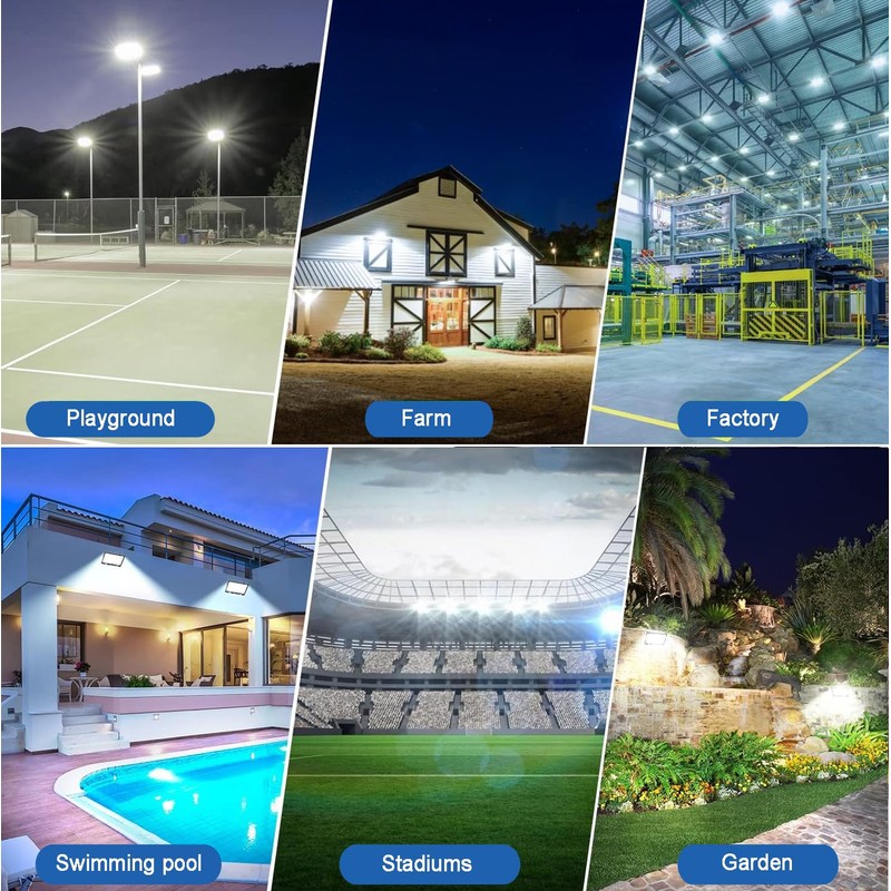 CREATESTAR 2 Pack 100W LED Flood Light Outdoor, 10000LM Bright