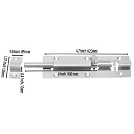 SINJEUN 20 Pack 5 Inch Barrel Bolt, Stainless Steel Slide Lock, Thickened Door Latch Slide Latch Lock with 120 Mounting Screws, Sliding Latch Hardware for Security and Privacy, Silver