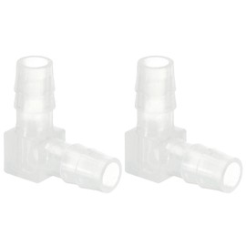 PATIKIL 0,31" Kunststoff-Schlauchstutzen 90 Grad Winkel, 2er Pack L-Barb-Fittings 2-Wege-Gleichstück-Verbinder-Splicer-Mender-Schlauchadapter-Union-Adapter