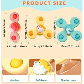 Pack of 3 Suction Cup Toy, Fidget Toys, Suction Cup Spinner Toy, Sensory Toy for Baby, Suction Cup Toy, Gyro Children, Baby Bath Toy, Gifts for 1-3 Years