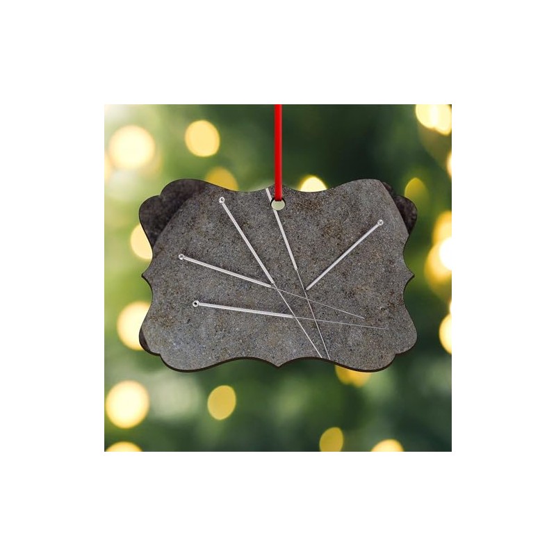 CafePress Acupuncture Needles Scroll Holiday Ornament 4" x 2.75"