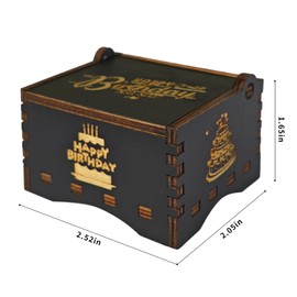 Happy Birthday Wooden Music Box - Antique Engraved Wind-up Musical Box for Birthday