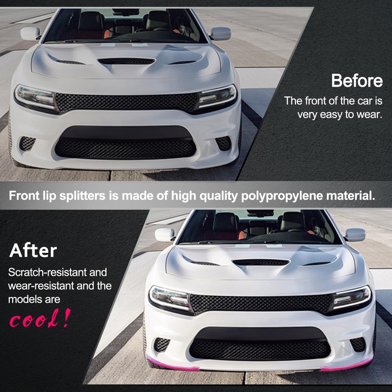 HTRACING Front Bumper Lip Splitter Protector Compatible with Charger SRT