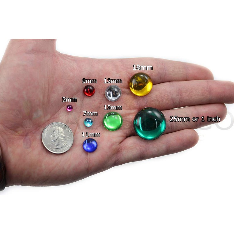 KraftGenius 13 mm Assorted Colours Flat Back Acrylic Round Cabochons