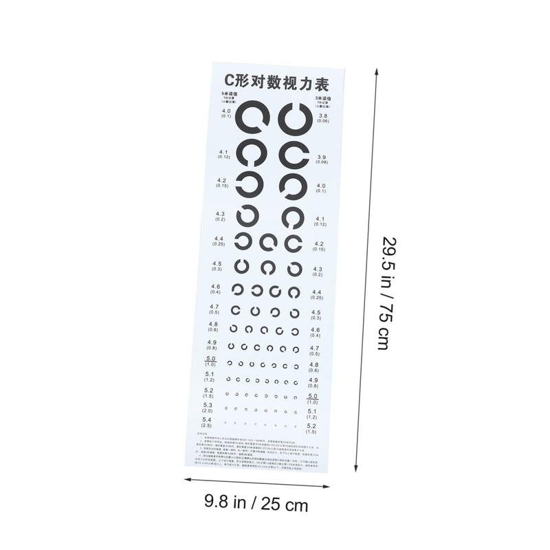 ABOOFAN 5 Sheets C Type Eye Chart Wall Visual Exam