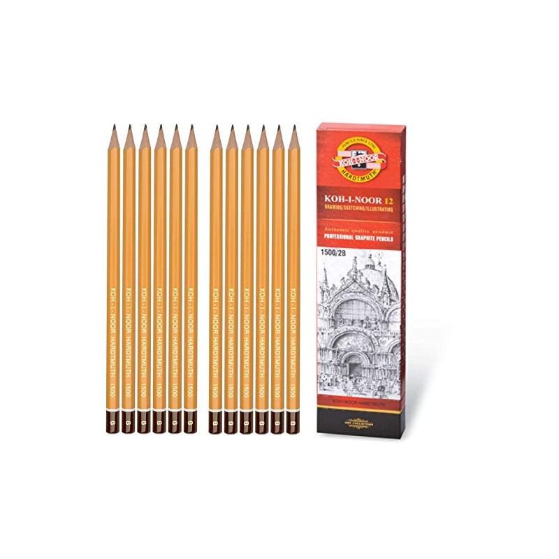 Koh-i-noor 12 Professional Graphite Pencils. 1500/2B