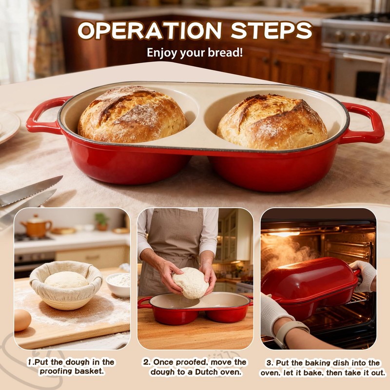 Mini Double Dutch Oven for Sourdough Bread Baking – Enameled