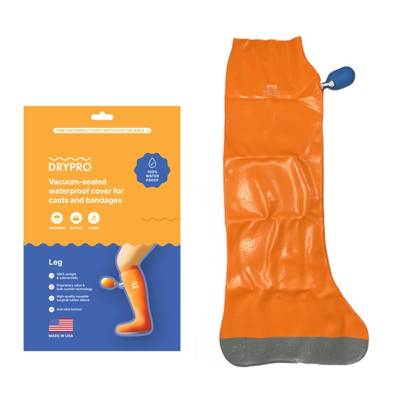 DryCorp DRYPRO Waterproof Leg Cast Cover - Sized for both Kids and Adults - Ideal for the Bath Shower or Swimming - Medium Full Leg – (FL-16)