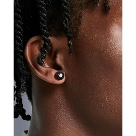 Hobt Stud Earrings for Men Moissanite Earrings 2CT Diamond Black Stud Earrings 925 Sterling Silver Moissanite Studs with Certificate of Authenticity Gifts for Men Birthday Valentine Anniversary,