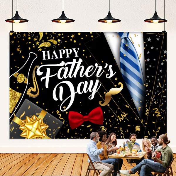 Happy Fathers Day Backdrop Photography Grand Black Backdrop for Father's