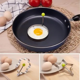 5 Shape Non-Stick Egg Rings Cooking Egg Fried Pancake Omelets Mould Rings Kitchen Tool Pancake Rings Stainless Steel