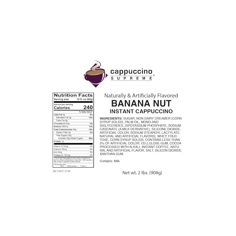 Cappuccino Supreme 2 lb bag Banana Nut Cappuccino Mix