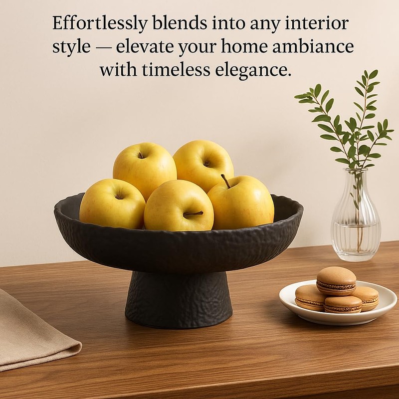 Fruit Bowl for kitchen decor Counter, 10.4‘’Large Decorative Bowl, Modern