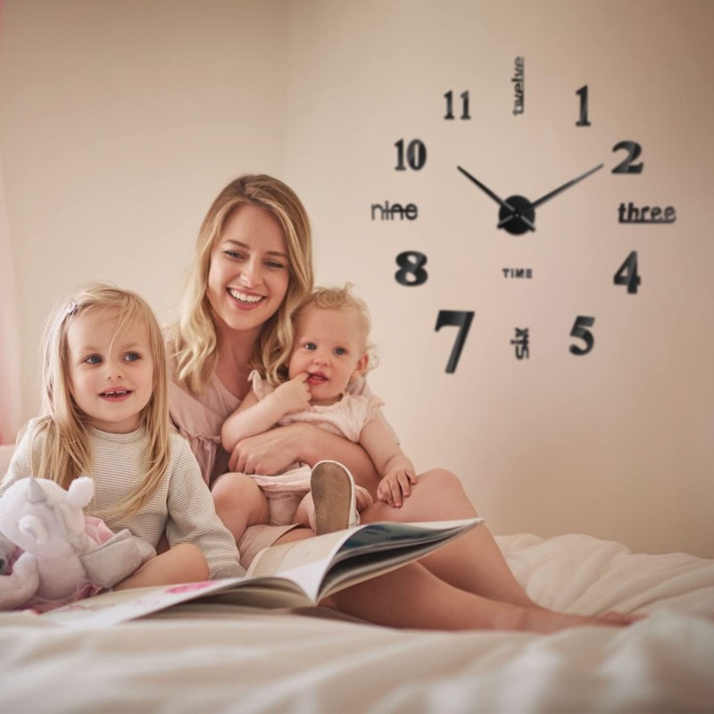 Soledi Wall Clock with 3D Visual Sticker, DIY Wall Clocks,