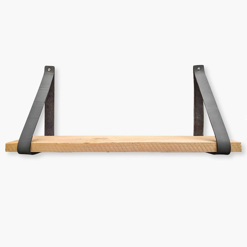 Brute Strength - Leather shelf brackets - Dark Grey -