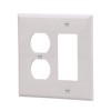 Eaton PJ826W 2-Gang Combination Duplex Receptacle Decorator GFCI Rocker Switch