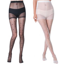 Coollooda Stockings, Black and White, 2 Pairs Set, High Socks, Knee High Socks, Women's, Ultra Thin, Stretchy, Transparent, Washing, School, Work, Four Seasons